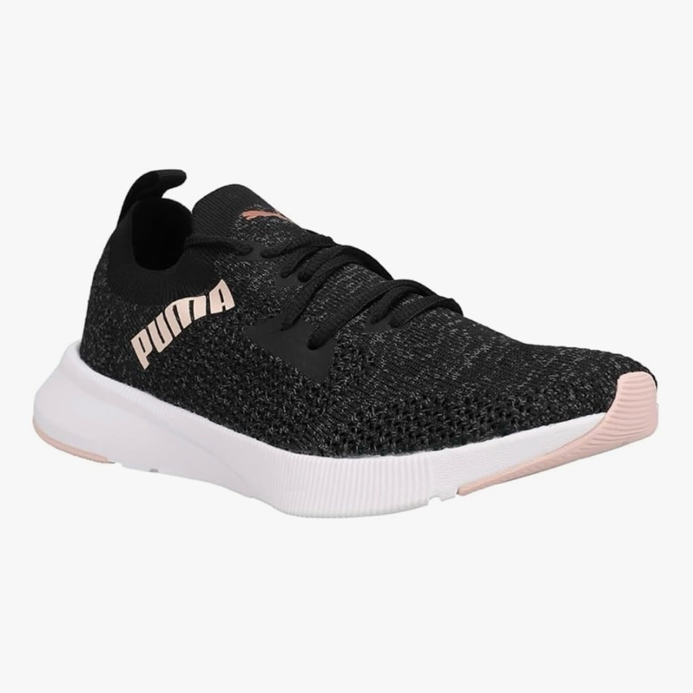 Puma Black Knit Sneakers with White Sole - Picture 2 of 15